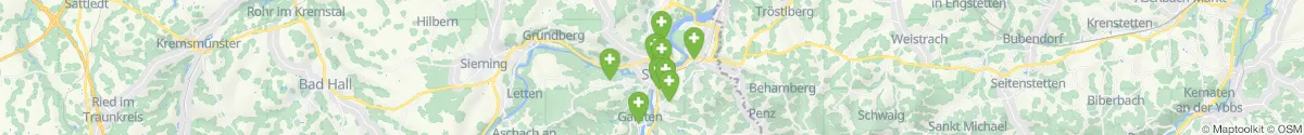 Kartenansicht für Apotheken-Notdienste in der Nähe von Steyr  (Stadt) (Oberösterreich)